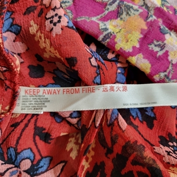 Free People Dance with Me Printed Maxi Dress Berry Combo New Size XS - Picture 12 of 12